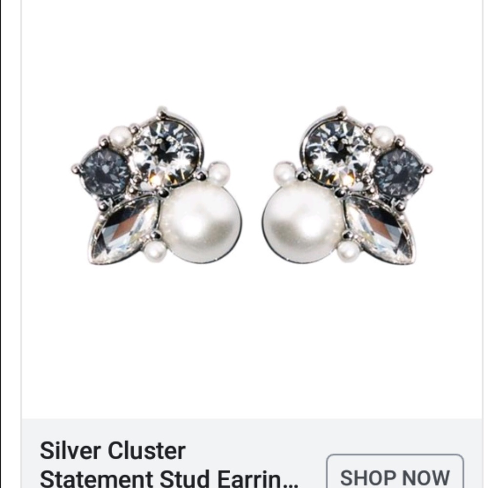 Silver Cluster Statement Earring- Origami Owl NEW